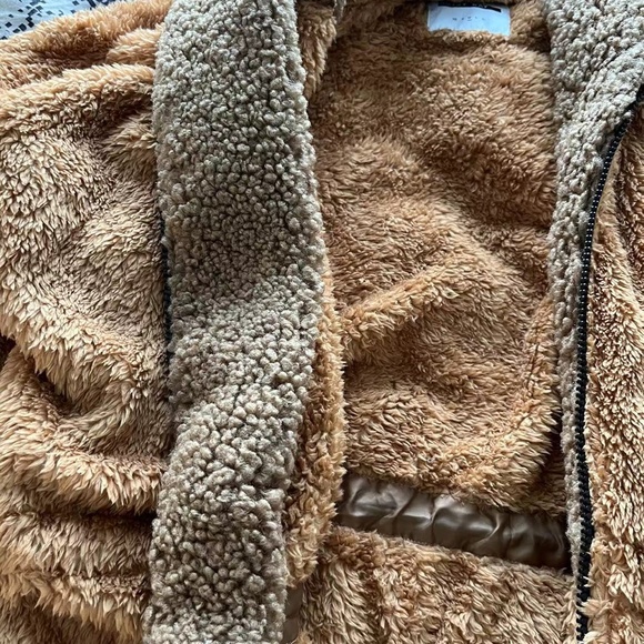 Noisy may teddy zip through jacket in tan - Picture 6 of 8